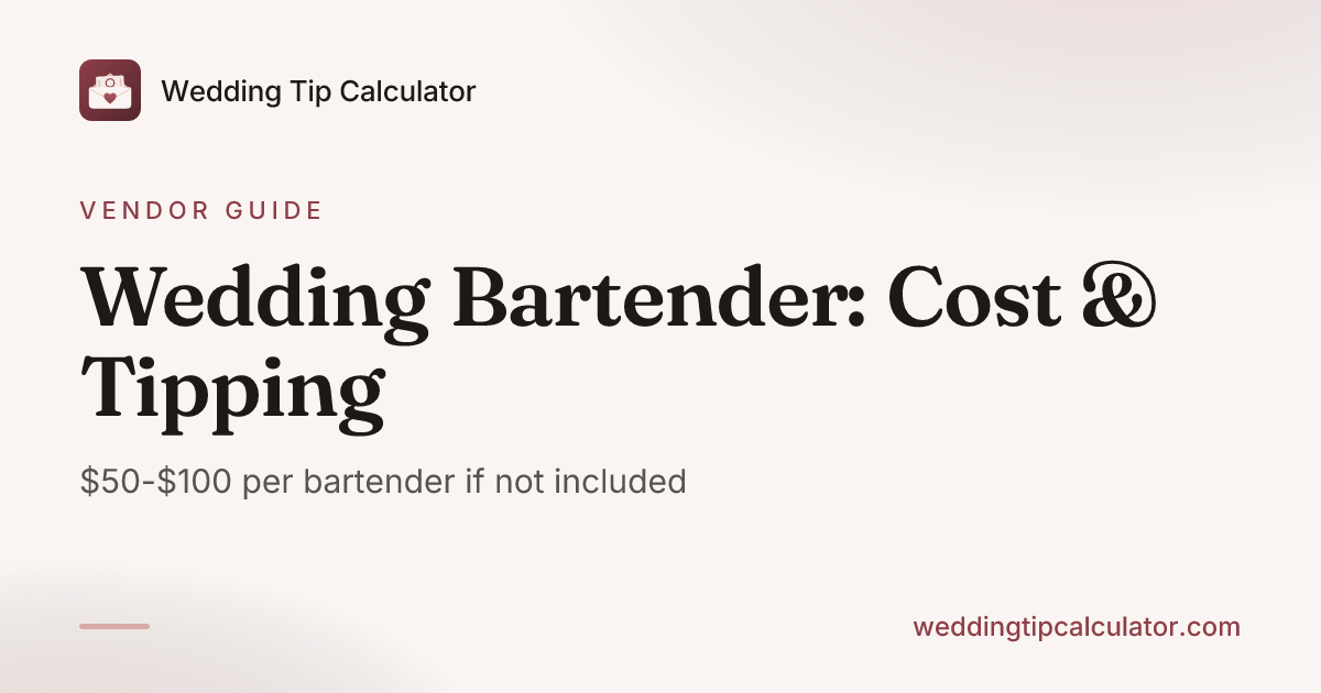 How Much Does a Wedding Bartender Cost in 2026?